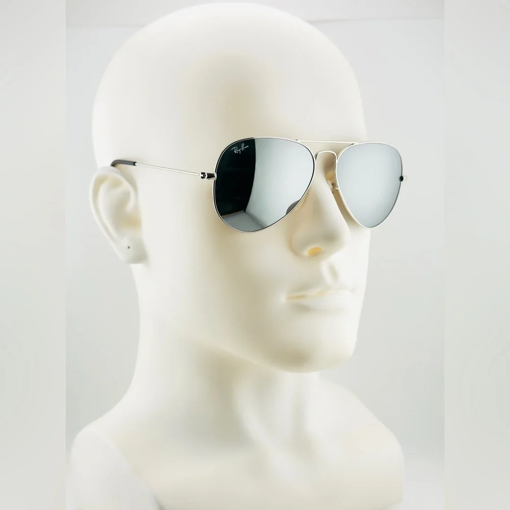 Ray-Ban Aviator Mirror Sunglasses RB3025 Silver Frame with Silver Mirror Lenses